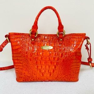Brahmin Mini Arno Crossbody Bag Purse Coral